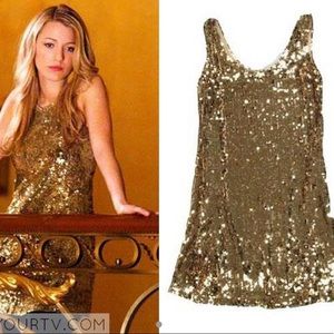 Serena Vanderwoodsen’s Gold Sequin Dress